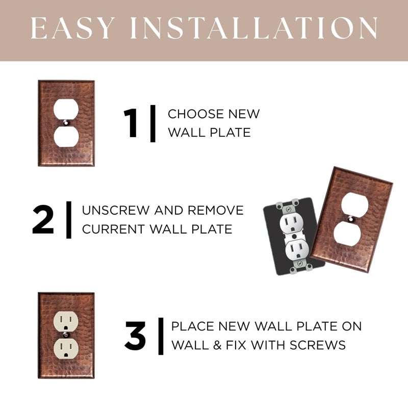 Monarch Abode Monarch Pure Copper Hammered Single Switch / Duplex Wall Plate / Switch Plate - Image 5